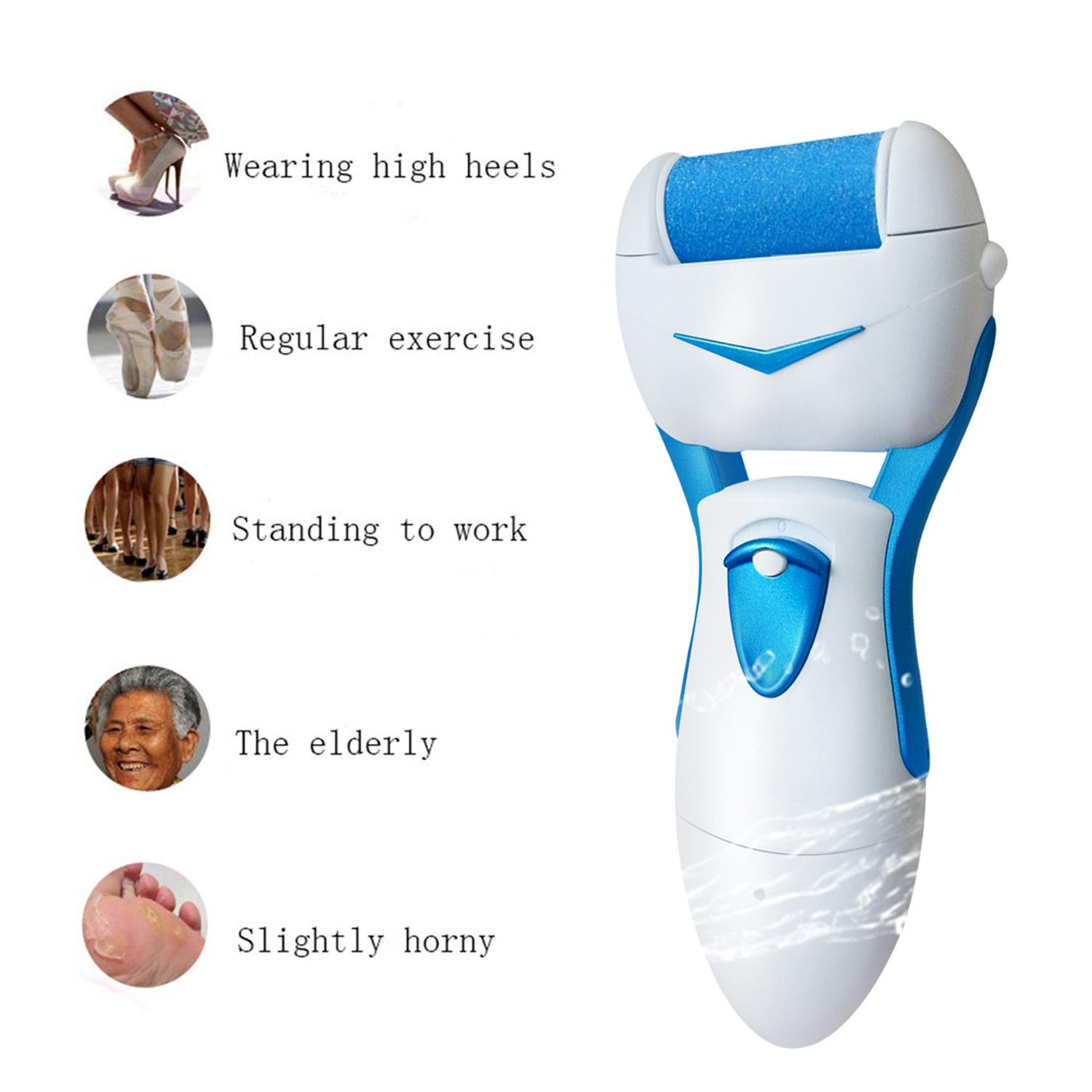 Ins Trendy 2 in 1 Electric Callus Remover with Interchangeable Personal Rechargeable Foot File Callus Remover Electric Pedicure