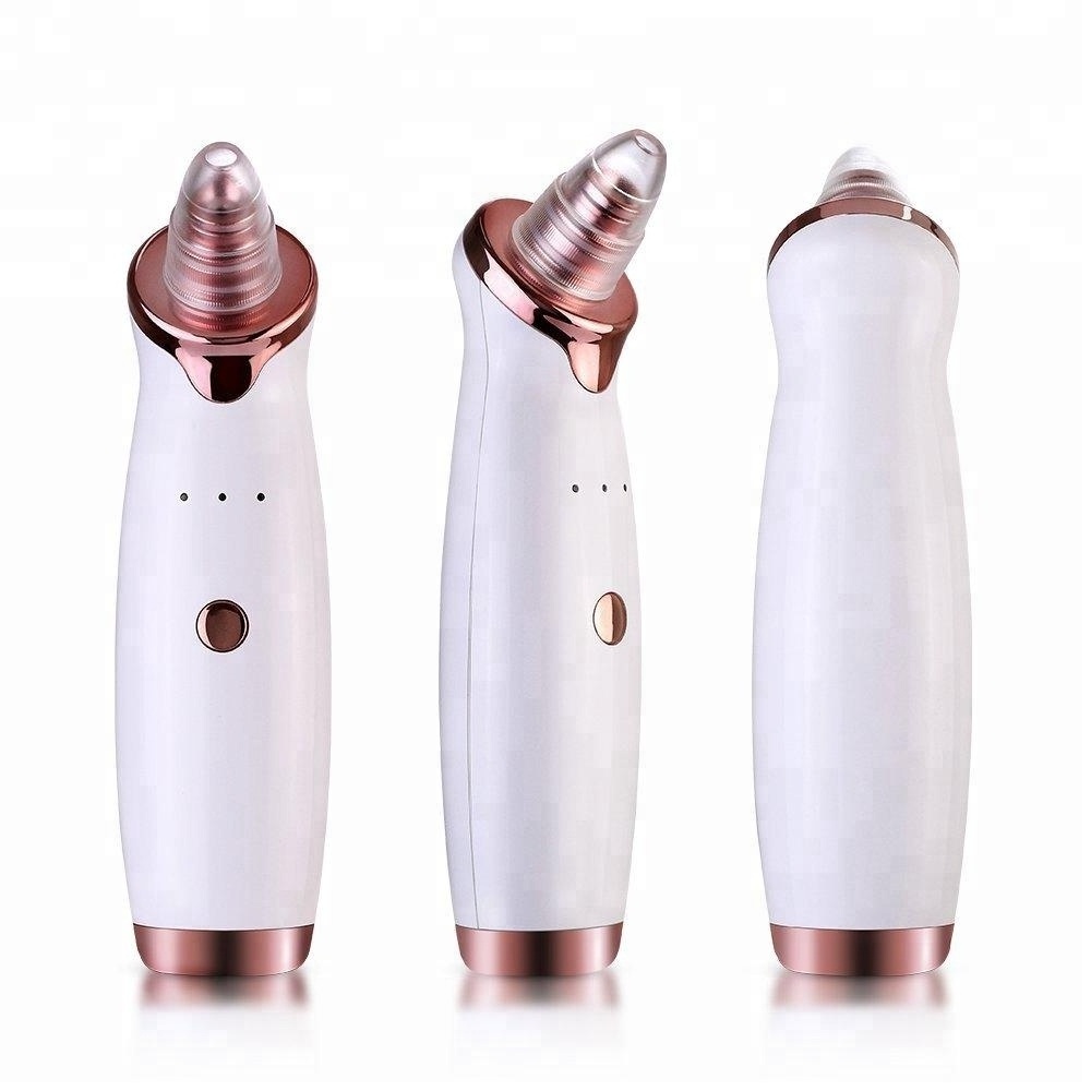 OEM Rose Gold Blackhead Remover Vacuum Beaut Skin Care Product Facial Pore Cleaner USB Rechargeable Acne Comedone Extractor Tool