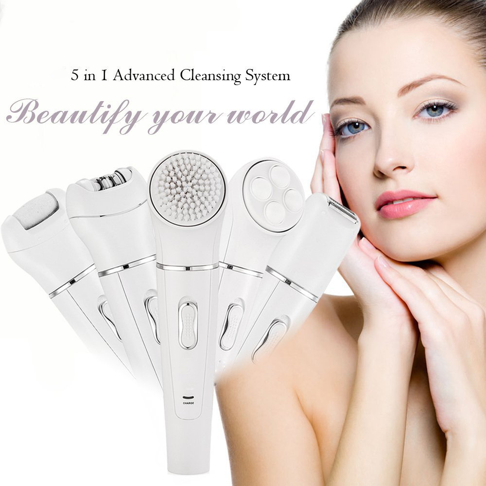 New Trend 2019 Skin Care Callus Remover Foot File 5 in 1 Electric Hair Removal Machine Epilator