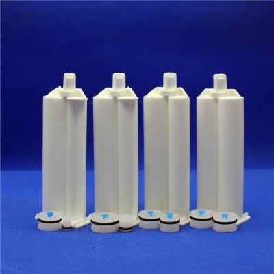 PP/PA/PBT 50ml 2:1 Dual Epoxy Cartridge ABglue Adhesive Caulking Cartridge Barrel for Electronic Dispensing