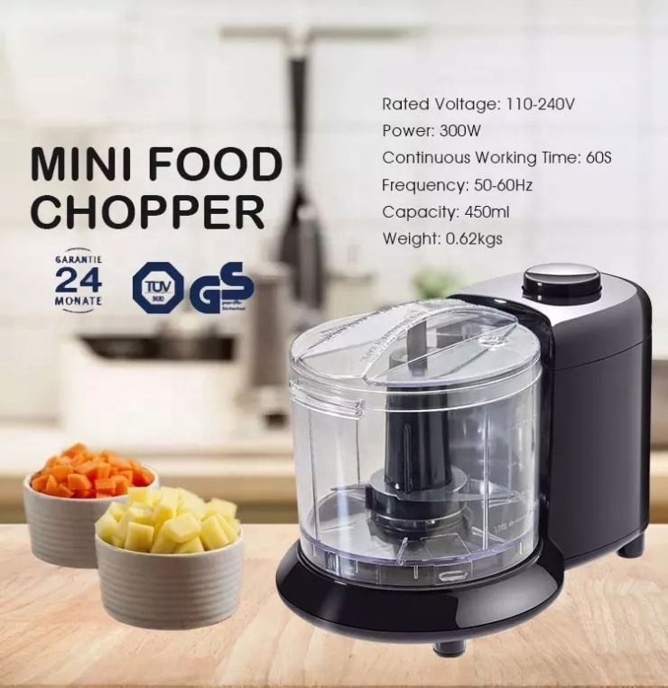 265299 Multi-purpose 100W 350ml Kitchen new electric auto garlic onion meat grinder chopper food 1.5 cup electric food chopper