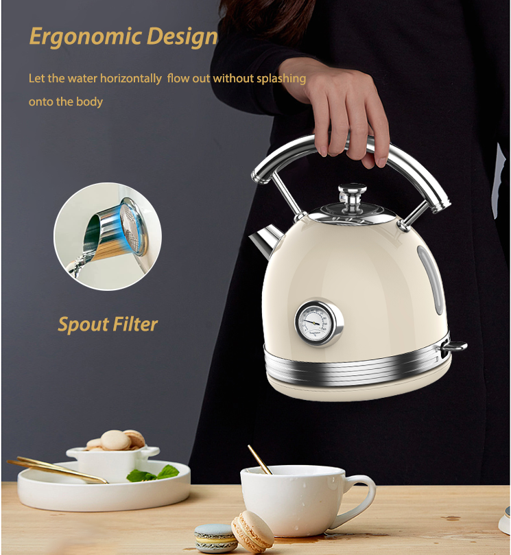 Hot selling 2023 new modern kettle 2023 retro electric kettle with water-level indicator