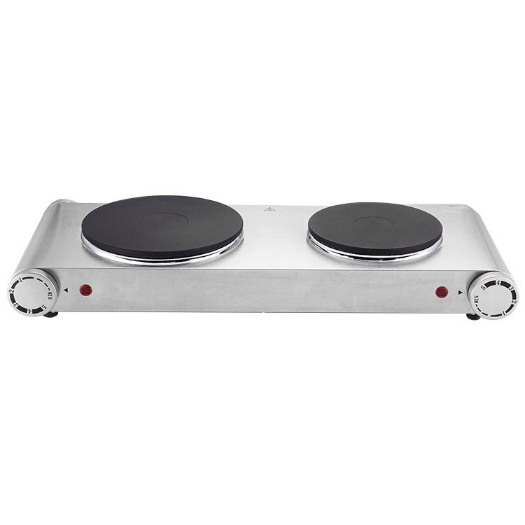 369158 1000W+150W 5 Heating setting Stainless steel solid hot plate two burner double hot plates for cooking electric