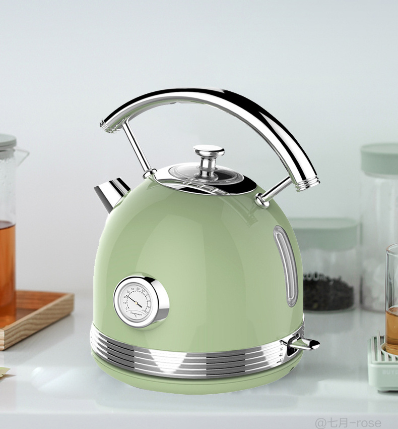 Modern design stainless steel new 2023 electric kettle retro green