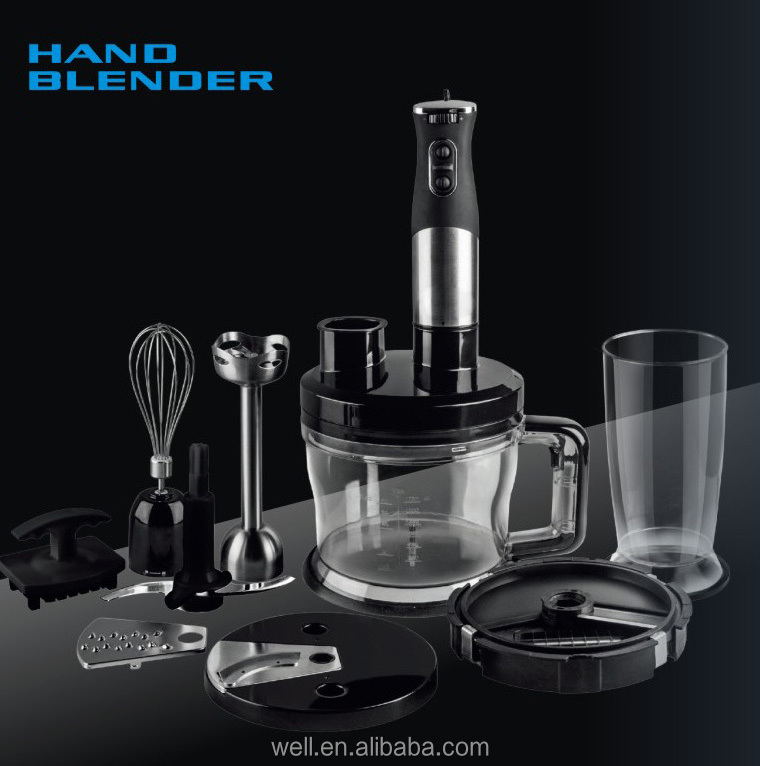 Powerful Multi Function Stainless Steel Hand Blender Set  Food Processor 800W For Home Use