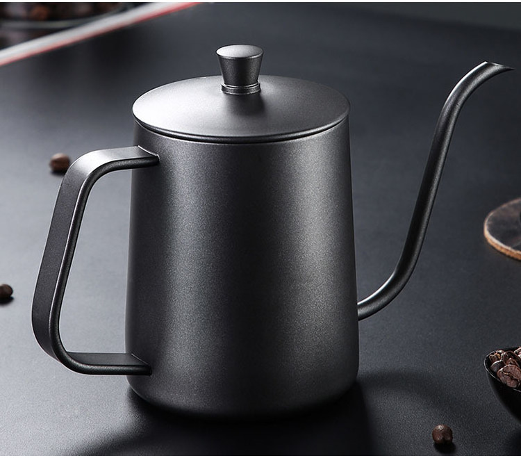 Wholesale 304 stainless steel Black Coating Turkish Hand Korean Drip Tea Kettle Gooseneck Arabic Brew Coffee  Pour Over Kettle