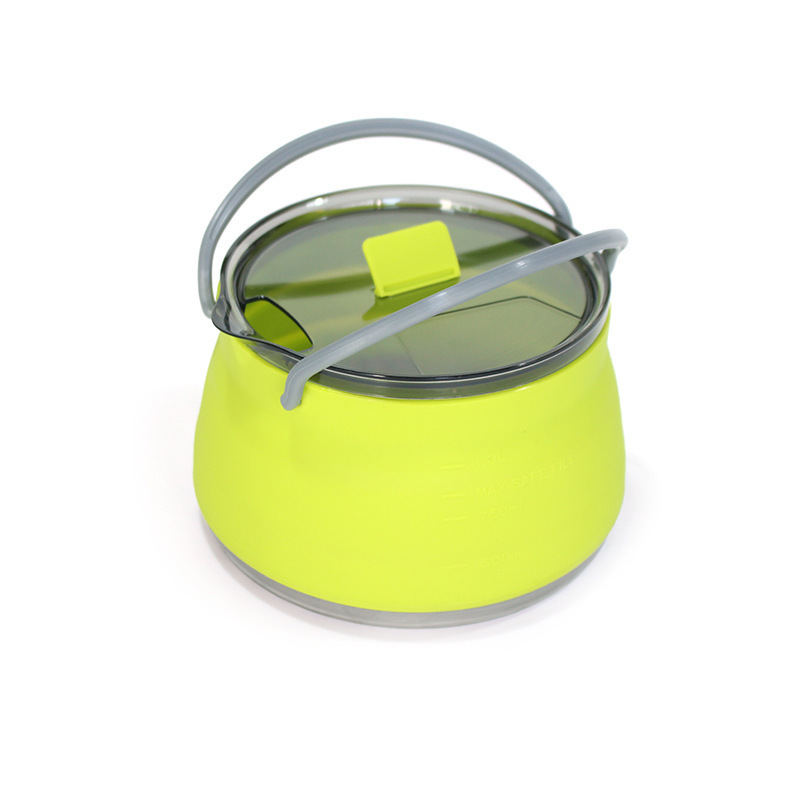 1L Mini Collapsible Silicone Pot Camping Cooking foldable Kettle for Hiking Travel Outdoors