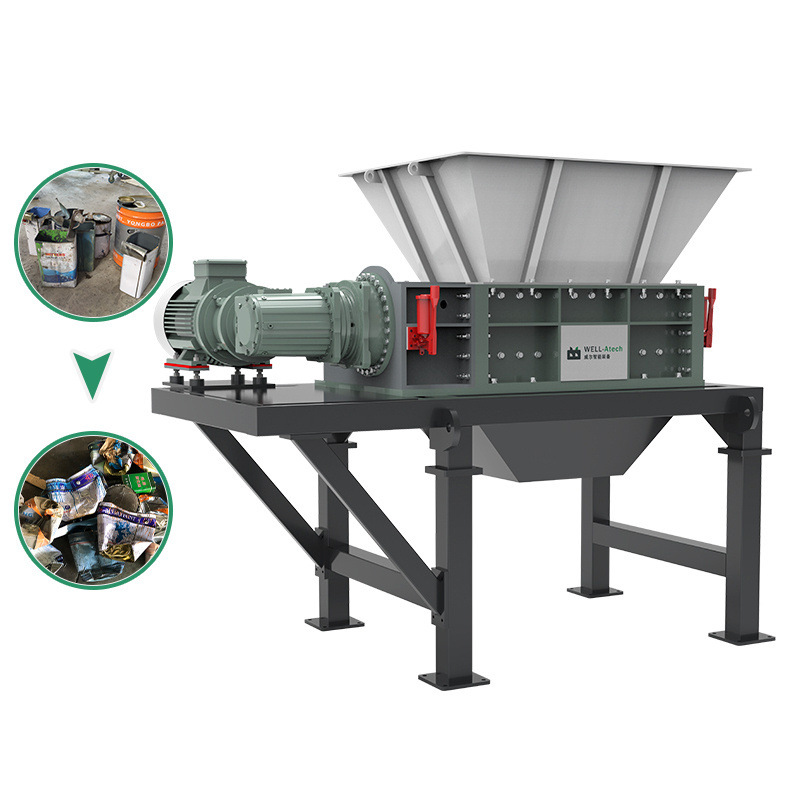 Double Shaft Shredder For E Waste Electronic Computer's Hard Drive Circuit Board Mobile Phone Cd Shredder