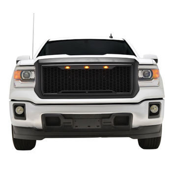 Newest Offroad Aftermarket Parts ABS Gray Grille With Led Front Grill For GMC Sierra 1500 2016-2018