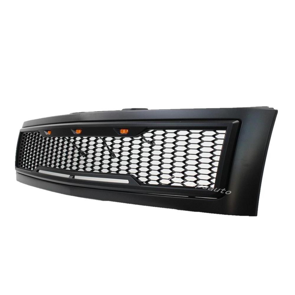 Hot Sale Off Road Parts ABS Grille With LED Replacement Paint Black Front Grill For Silverado 1500 2007-2013