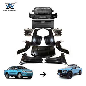 Newest Off-Road Parts Front Car Bumpers ABS Black Body kits For Ranger T6/T7/T8 Upgrade To F150 Raptor