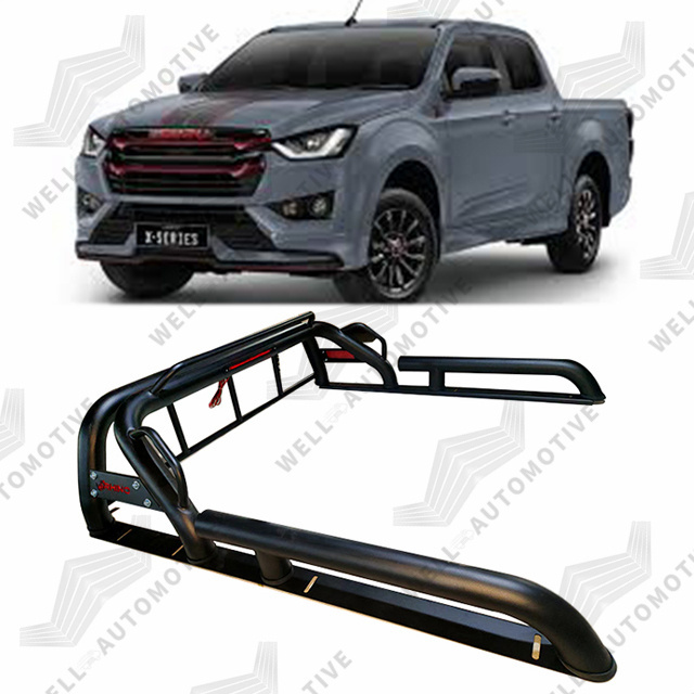 Newest Offroad 4x4 Parts Iron Roll Bar with led Replacement Sport Bar For hilux black Roll Bars For Universal Pickups