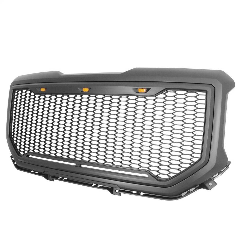 Newest Offroad Aftermarket Parts ABS Gray Grille With Led Front Grill For GMC Sierra 1500 2016-2018