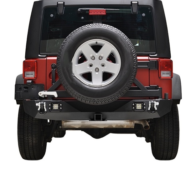 factory wholesale 4x4 car protector steel rear bumper with spare tire carrier for Wrangler JK