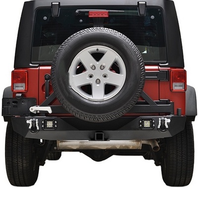 factory wholesale 4x4 car protector steel rear bumper with spare tire carrier for Wrangler JK