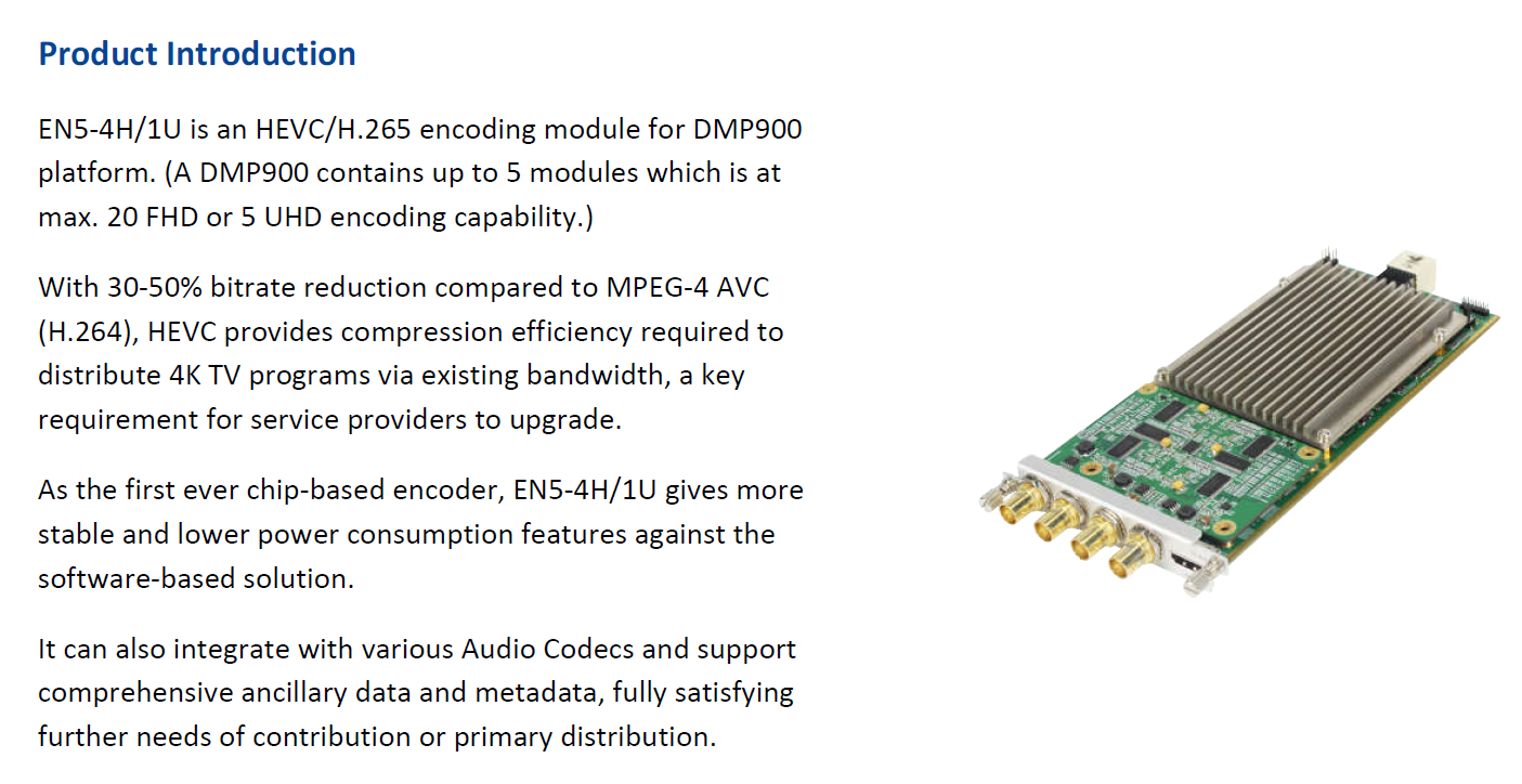 5CH UHD/4K HEVC/H.265 or 20CH FHD HDMI and SDI Encoder