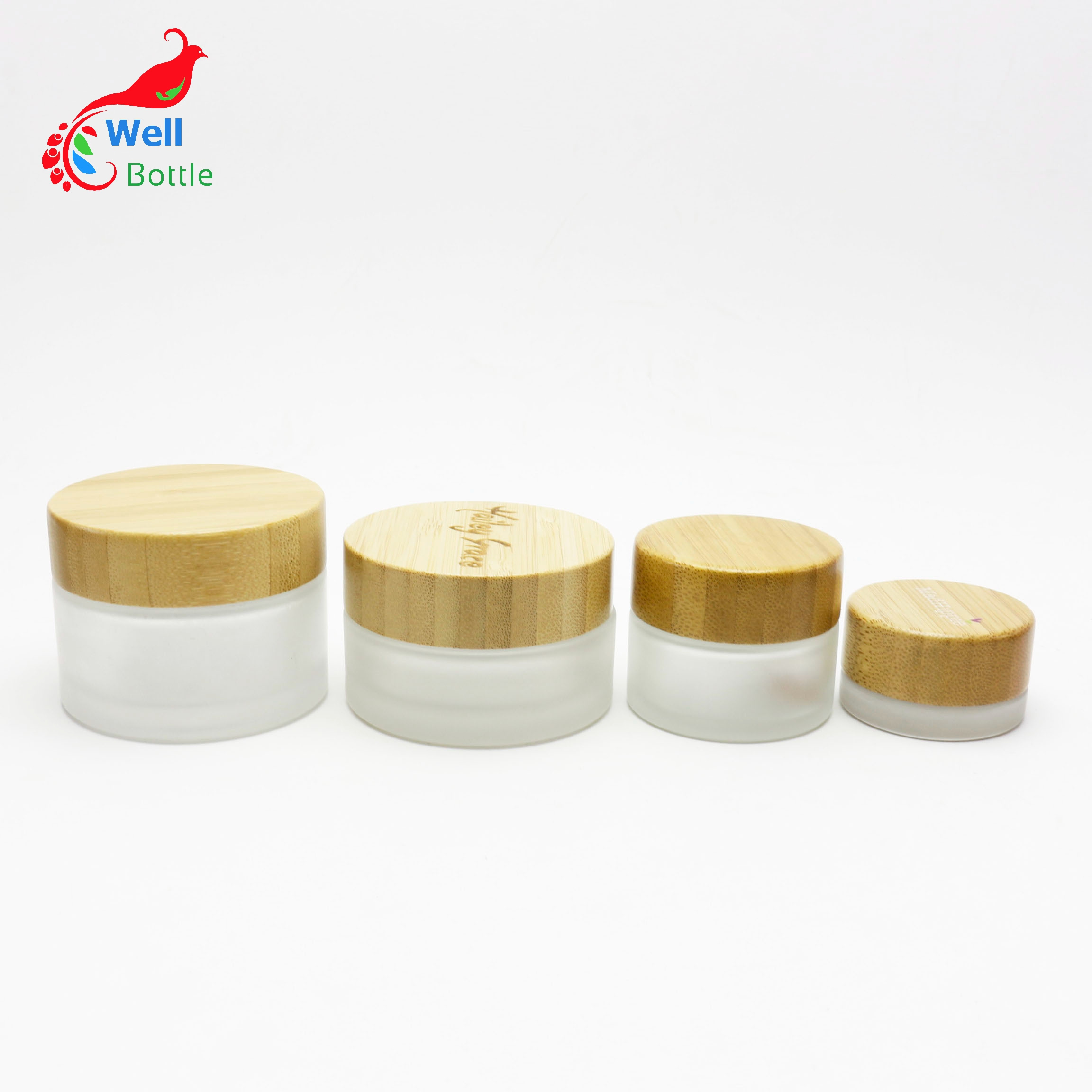 bamboo cosmetic packaging 30ml 50ml 100ml 120ml 150ml cosmetic glass bottles and jars with bamboo spray lotion lid BP-888AN