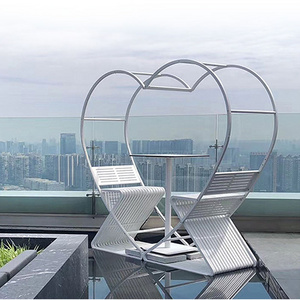 Heart Quality Top Modern Simple Metal Bench new Luxury outdoor furniture garden patio Swing Chair