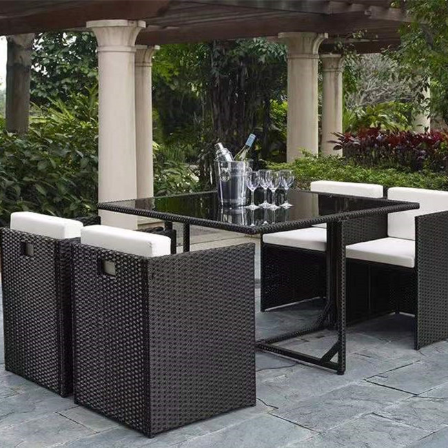 Modern hotel luxury Outdoor furniture waterproof PE wicker  patio outdoor rattan garden  sofa