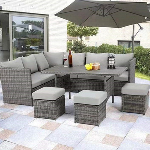 Modern hotel luxury Outdoor furniture waterproof PE wicker  patio outdoor rattan garden  sofa