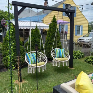 2022  Macrame Hanging Hammock Seat Columpio Swing Indoor Outdoor Rope Patio Chair macrame swing