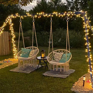 2022 Macrame Hanging Hammock Seat Columpio Swing Indoor Outdoor Rope Patio macrame swing chair