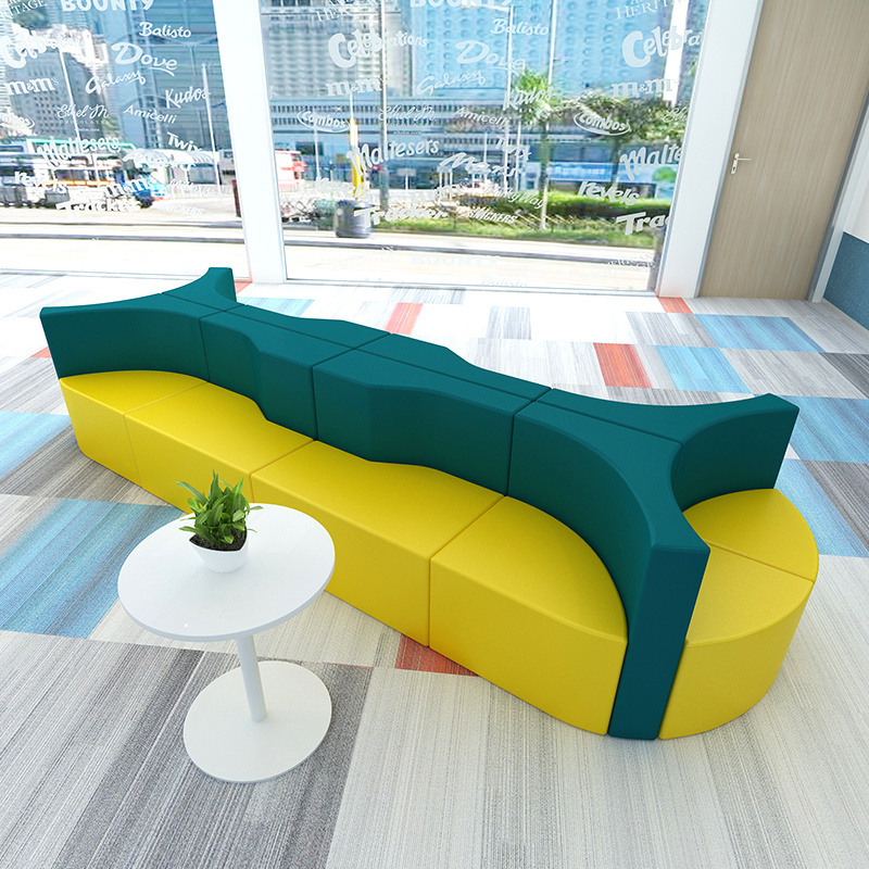 modern Office Customization Commercial beauty Reception Hair Salon Waiting Corner Sectional living Room Sofa