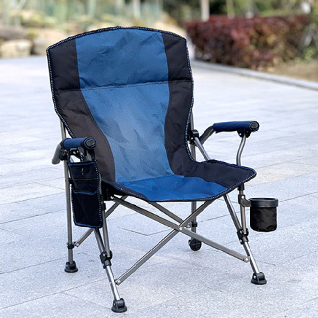 Durable Camping Beach Chair Oversized Padded Lawn Chairs Folding Arm Chair with  Bag