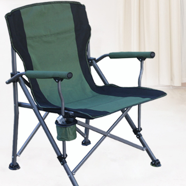 Durable Camping Beach Chair Oversized Padded Lawn Chairs Folding Arm Chair with  Bag