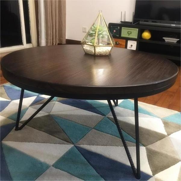 Modern Cheap Smart Marble South American Walnut Tea Desk With Metal Living Room Round Wood Coffee Table