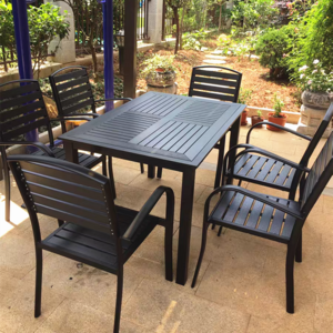 Top Selling Factory Wholesale Modern Outdoor Garden Sets Metal Furniture Dining Patio Wood Chairs