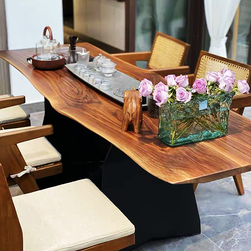 Wholesale Supplier Natural Slab Acacia Walnut Bubinga Raw Top Suar Live Edg Dining Wood Table Wood Slab