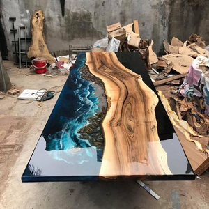 walnut solid dining tables top blue transparent table a manger river epoxy resin table