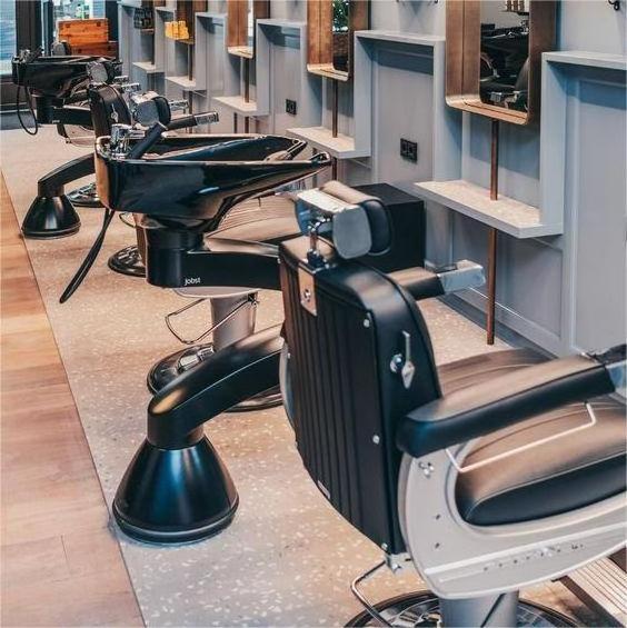 Modern High Quality Luxury Leather Black Beauty Hair Portable Barber Shop Metal Salon Barber Chair