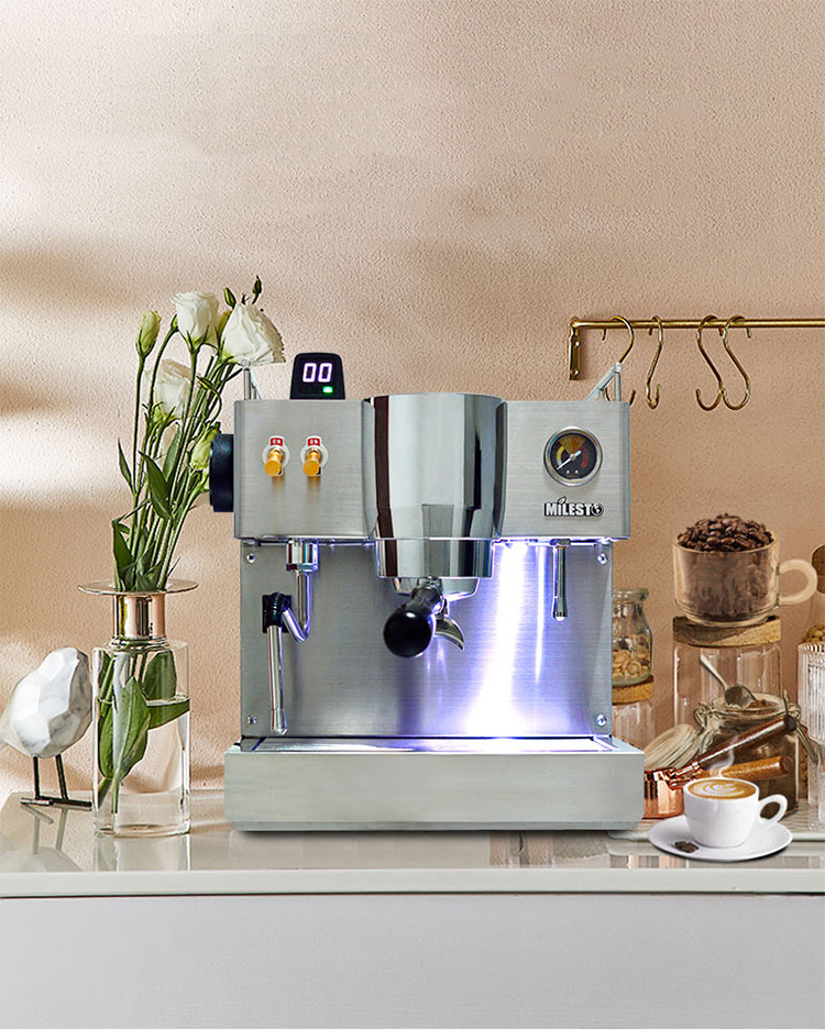 Elegant Silver Professional Coffee Shop Automatic Espresso Machine Coffee Maker