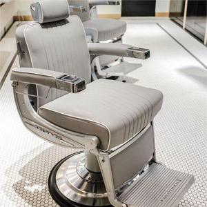 Modern High Quality Luxury Leather Black Beauty Hair Portable Barber Shop Metal Salon Barber Chair