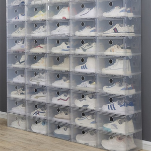 Hot sale modern home decor plastics clear racks storage shoes boxes