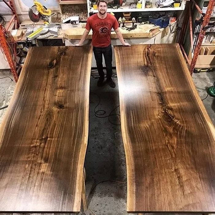 Wholesale Supplier Natural Slab Acacia Walnut Bubinga Raw Top Suar Live Edg Dining Wood Table Wood Slab