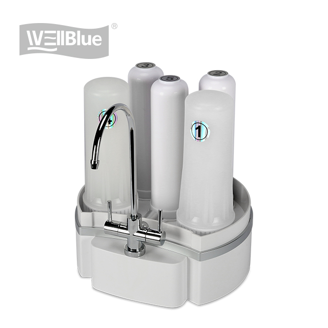 Double faucet kangen alkaline hydrogen water filter system desktop water dispensers