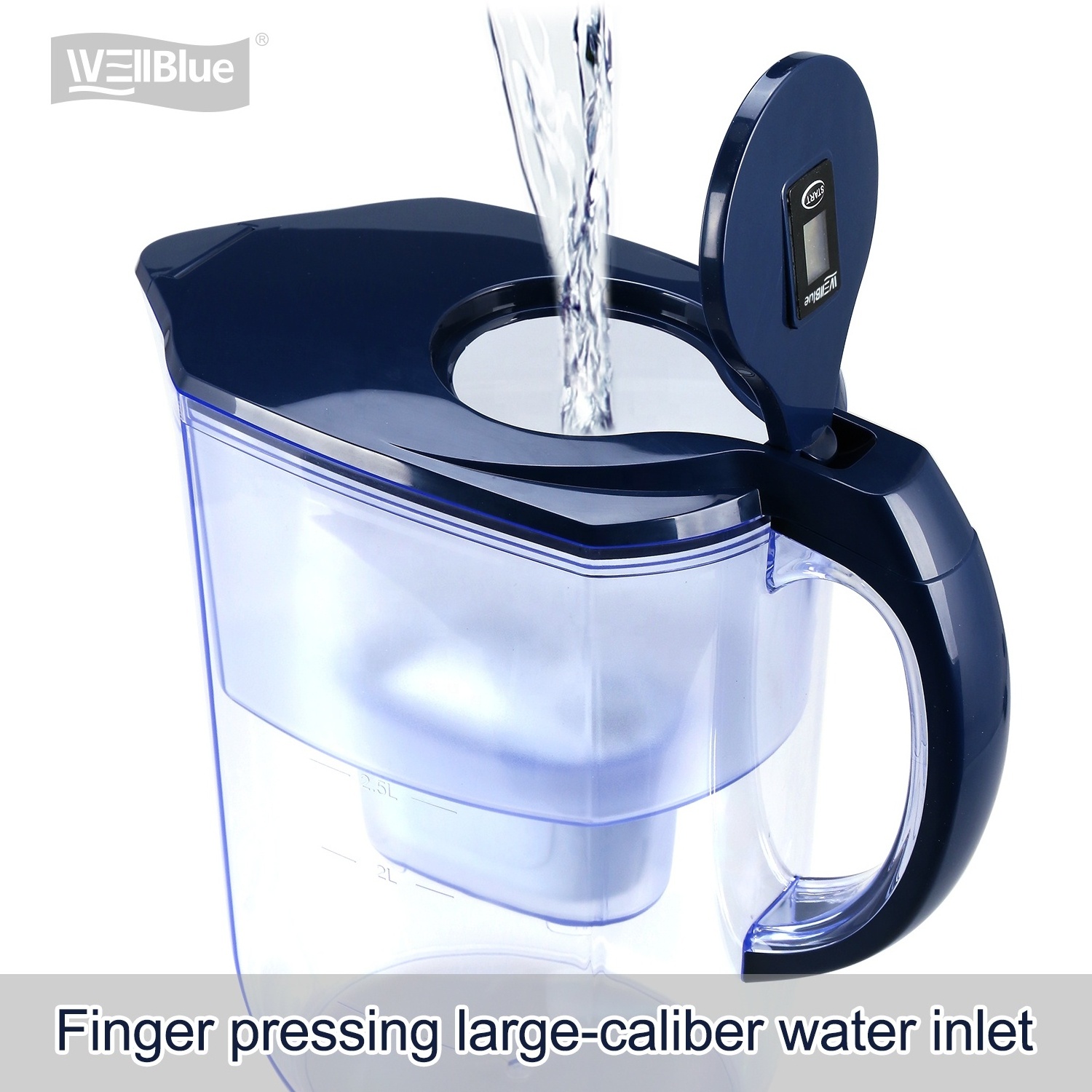 BPA Free Water Purifier Jug Drinking Water Filter Pitcher Reduce Chlorine Heavy Metal Activated Carbon Customized Manual