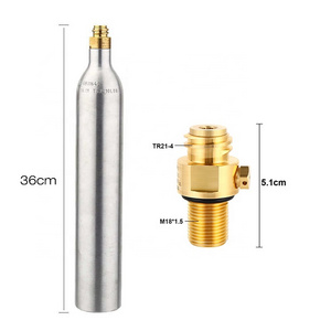 TR21-4 Aluminum CO2 Air Cylinder 0.6L High Pressure Soda Bottle Filling Tank Cylinder Rechargeable CO2 Cylinder For Beer Brewing