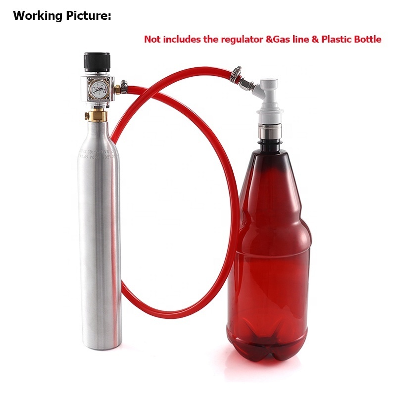 TR21-4 Aluminum CO2 Air Cylinder 0.6L High Pressure Soda Bottle Filling Tank Cylinder Rechargeable CO2 Cylinder For Beer Brewing