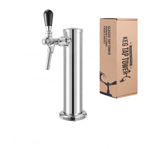 Single Faucet Beer Kegerator Dispenser 3-Inch Column Beer Tower Homebrew Draft Beer Dispensing For Bar