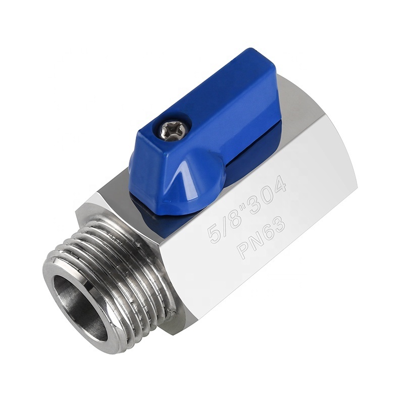 Mini Ball Valve 5/8'' Threaded Compact Pressure Ball Valve Back Flow Prevention Control Valve for Homebrew Keg Coupler