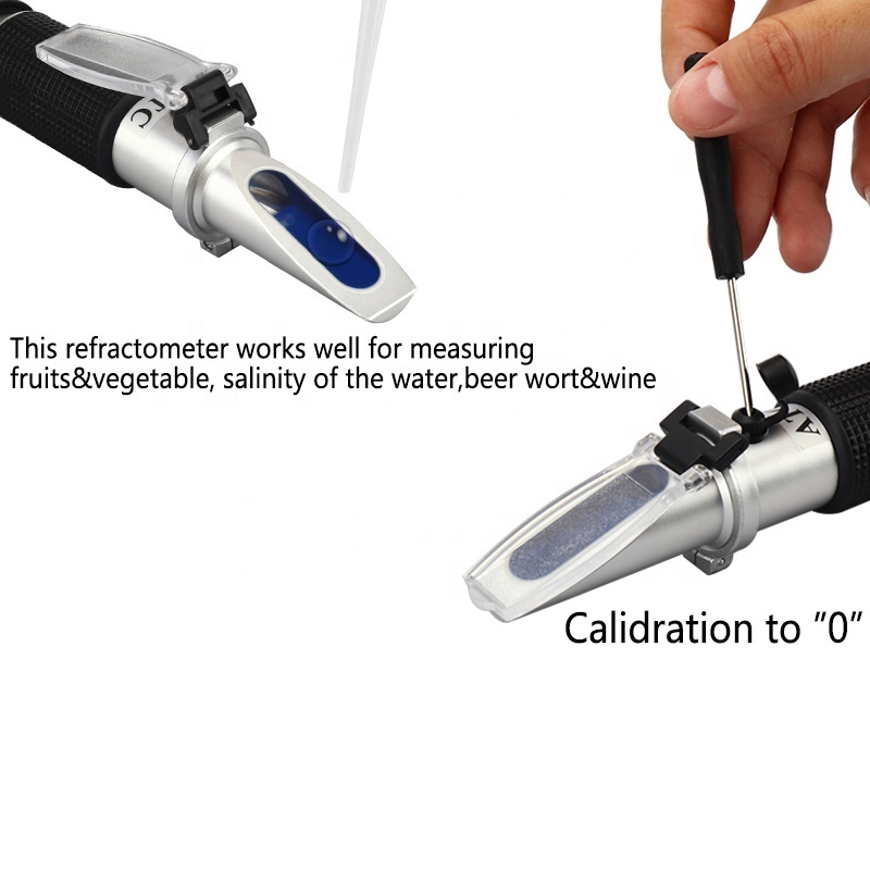 Hand-held Refractometer Dual Scale Alcohol concentration meter sugar refractometer Homebrew Beer Wort &Wine Refractometer