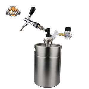 Homebrew Bar Portable 5 Litre Beer Barril Cerveza Kegs with Double Ball Lock Spear Mini Keg Tap Dispenser