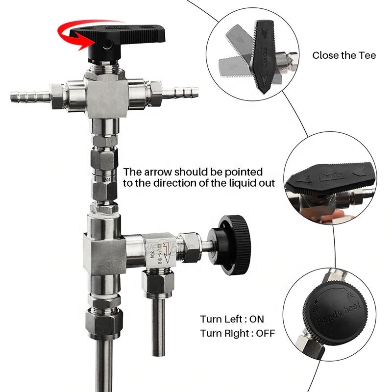 Home Brewing Beer Stainless Steel 304 Counter Pressure Beer Bottle Filler Gun