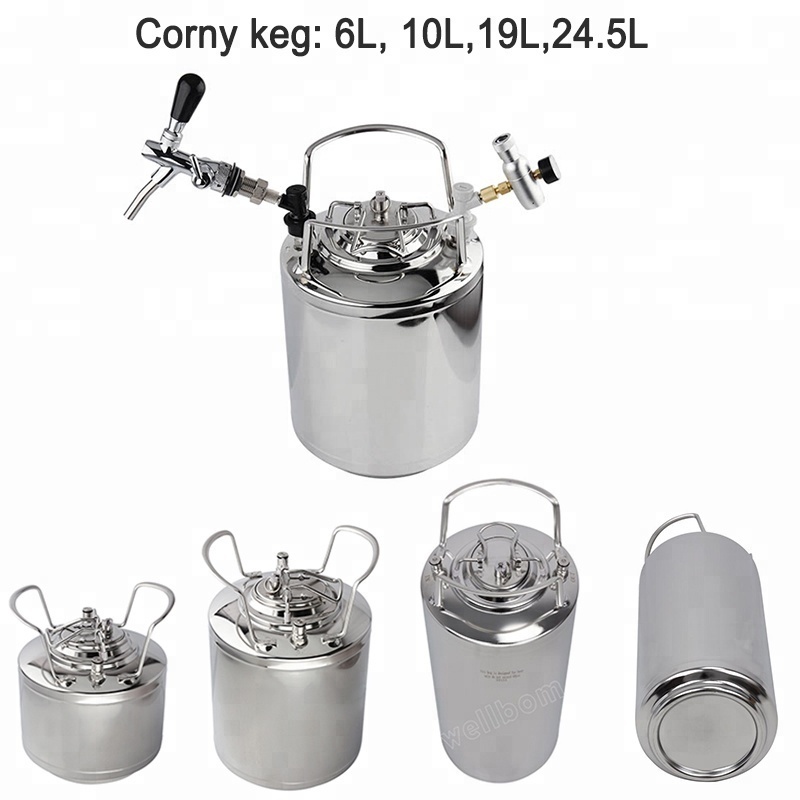 5 gallon 19L Stainless steel Ball Lock Barril Cornelius Cervez Homebrew Beer Keg With Metal Handles