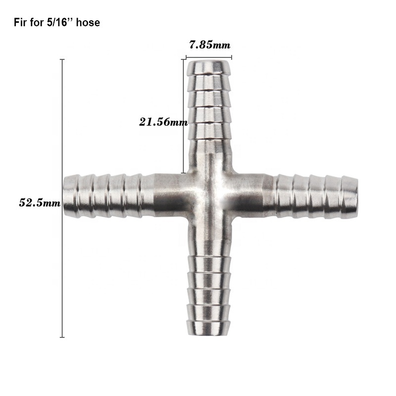 Stainless Steel Barb Tee / Cross / U-Shaped 5/16