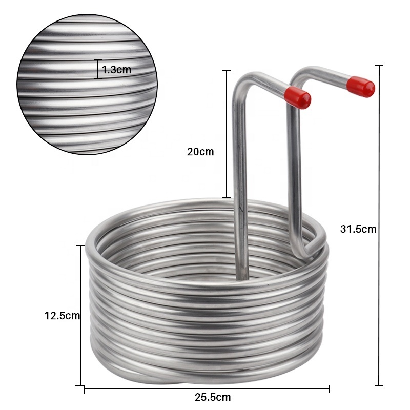 Top Efficient Stainless Steel Cooling Coil Pipe Beer Brewing Coil Cooler Immersion Wort Chiller Heat Exchanger For Home Brewing